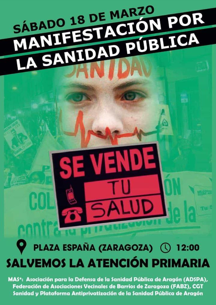 Manifestación por la sanidad pública. Salvemos la atención primaria