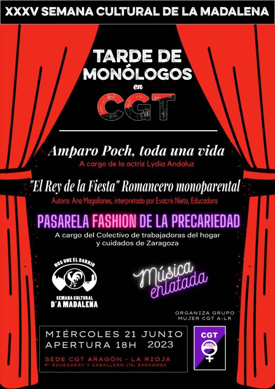 Tarde de Monólogos CGT – XXXV Semana Cultural de La Madalena