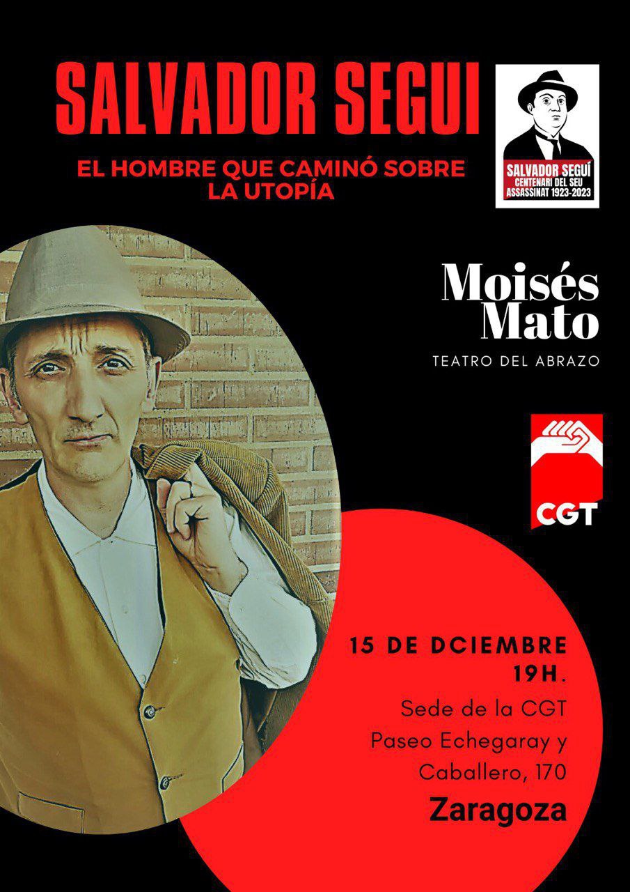 15 de diciembre, en CGT monologo teatralizado: El hombre que caminó sobre la utopía