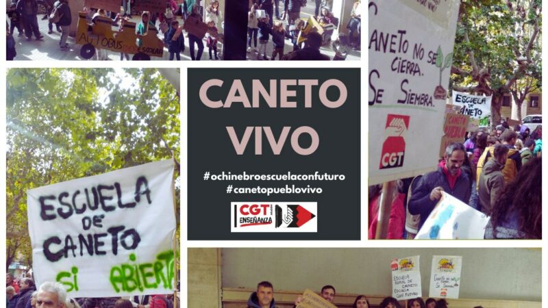 CGT celebra la vuelta a la normalidad en la escuela de Caneto