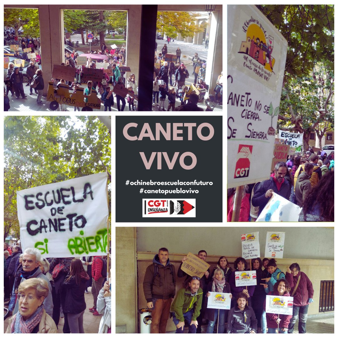 CGT celebra la vuelta a la normalidad en la escuela de Caneto