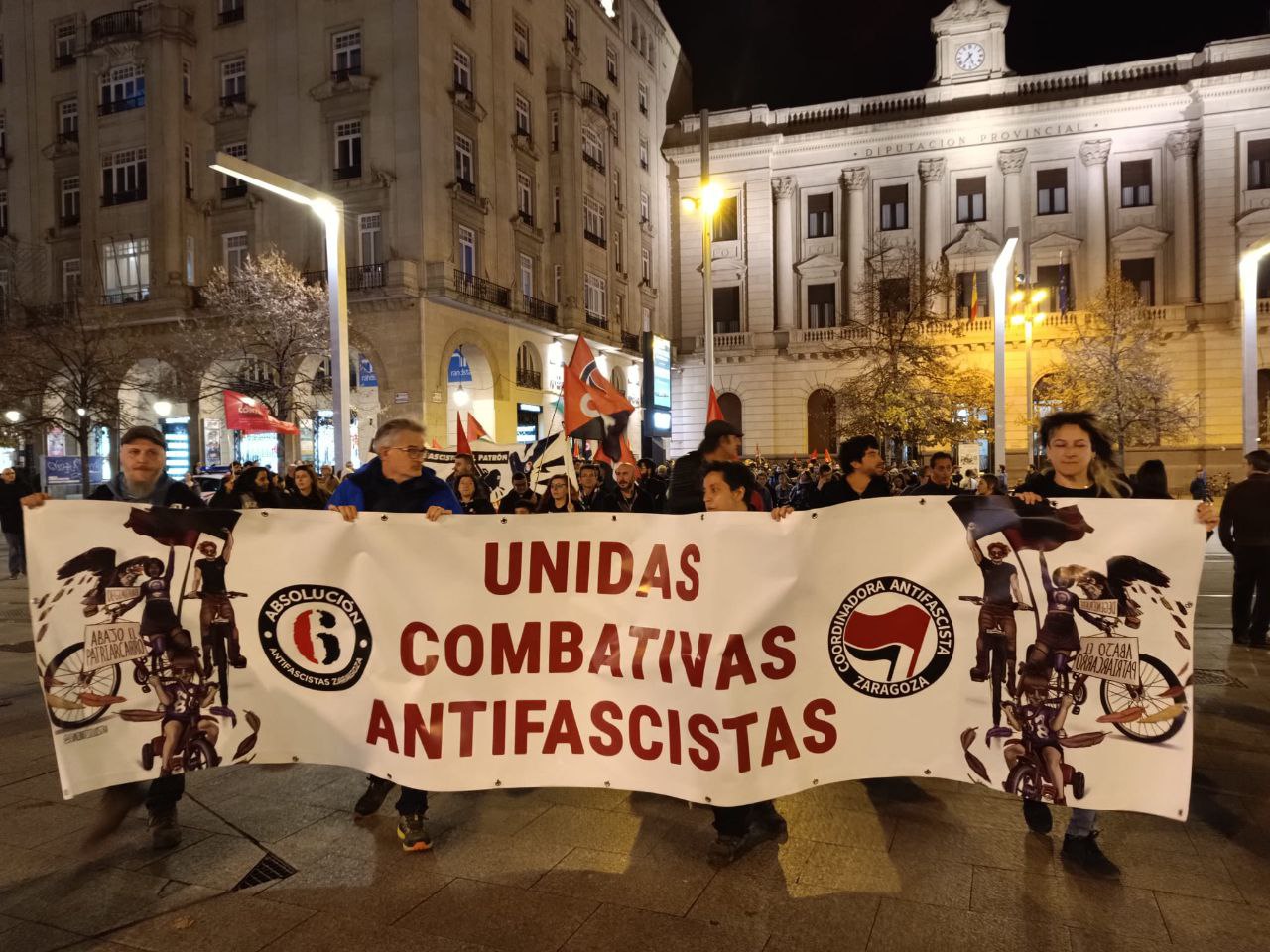 Cerca de cinco años de prisión  a cuatro jóvenes por manifestarse ante VOX en Zaragoza.