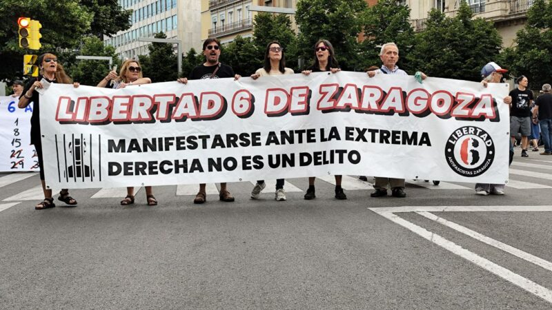 Una cadena humana señalará este viernes al gobierno de coalición como responsable del año en prisión que cumplen “los 6 de Zaragoza”
