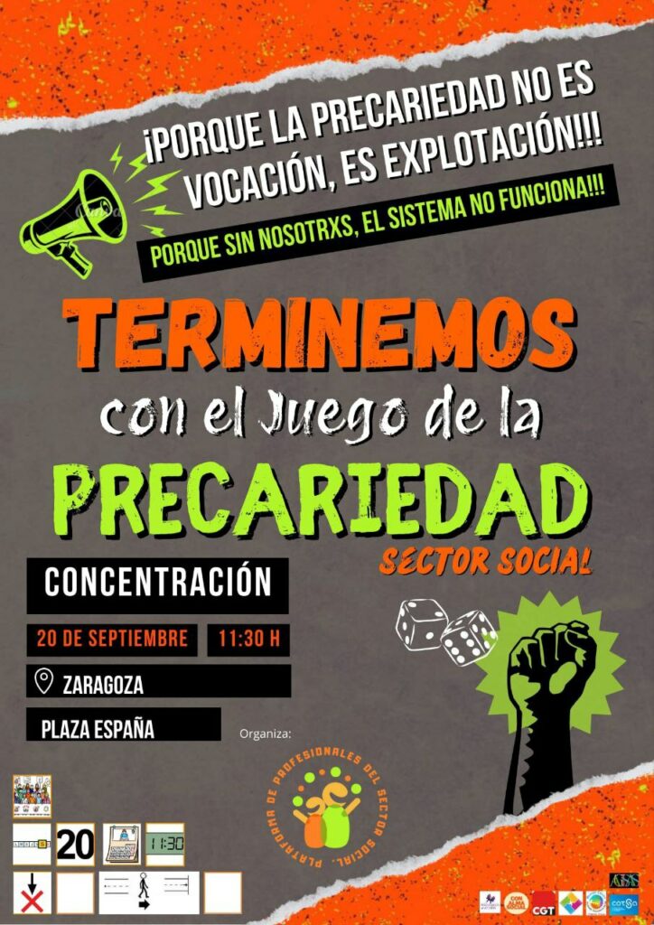 La Plataforma de Profesionales del Sector Social convoca movilizaciones en todo el Estado el 20 de septiembre