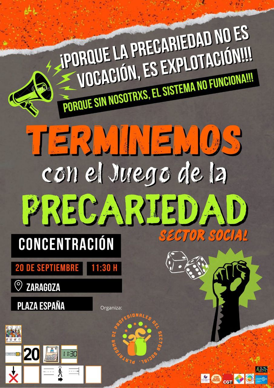 La Plataforma de Profesionales del Sector Social convoca movilizaciones en todo el Estado el 20 de septiembre