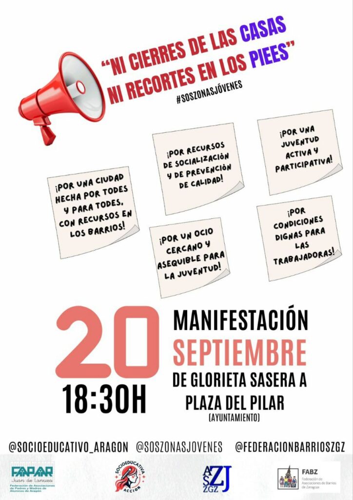 Convocatoria de huelga para apoyar la manifestación “NI CIERRES EN LAS CASAS NI RECORTES EN LOS PIEES”