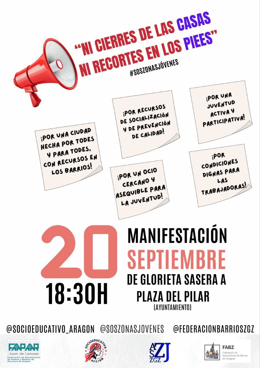 Convocatoria de huelga para apoyar la manifestación “NI CIERRES EN LAS CASAS NI RECORTES EN LOS PIEES”