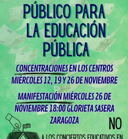 Manifestación contra la «concertada» y en defensa de la Escuela Pública