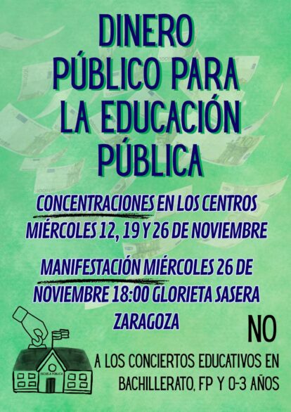 Manifestación contra la «concertada» y en defensa de la Escuela Pública