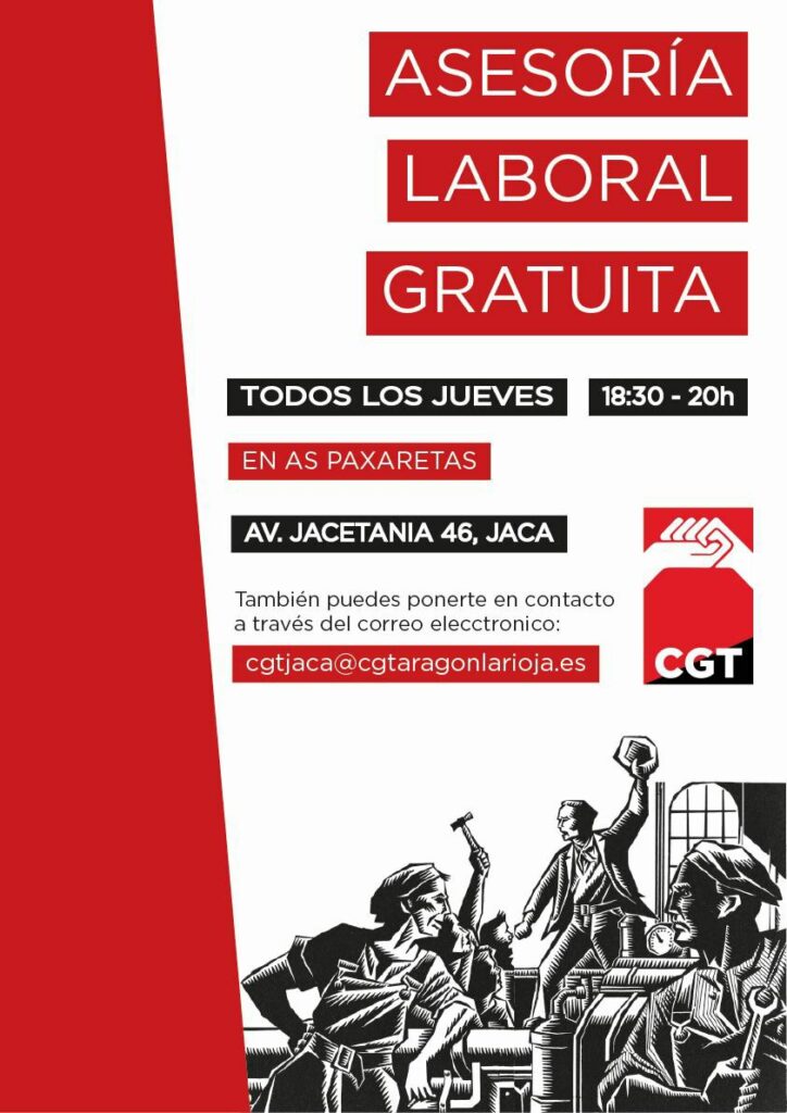 Asesoría laboral gratuita. CGT Jaca