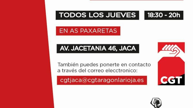 Asesoría laboral gratuita. CGT Jaca