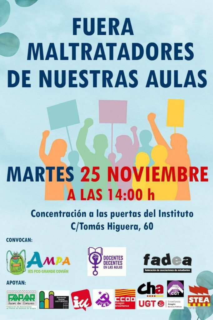 Concentración contra los maltratadores en las aulas