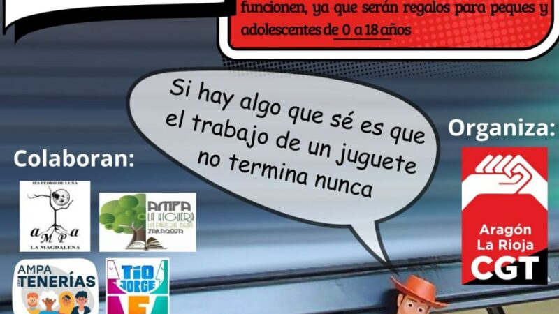 CGT vuelve a poner en marcha su campaña solidaria de recogida de juguetes