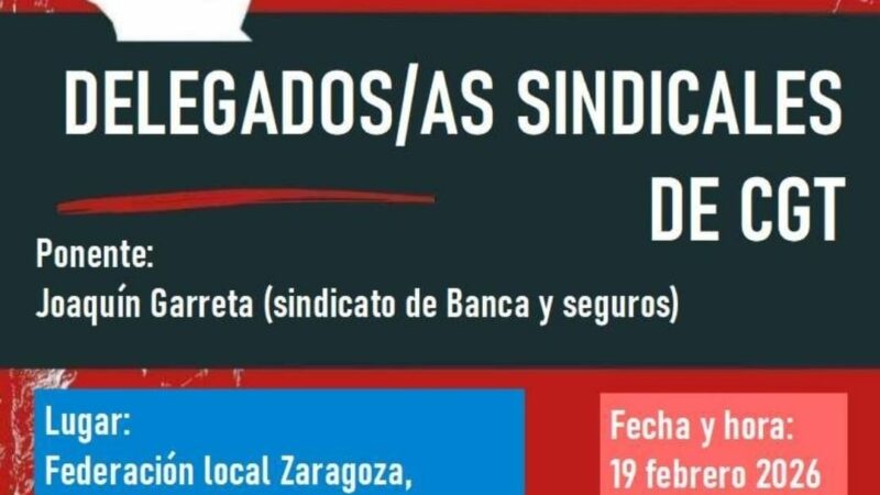 Convocatoria al Curso presencial de «Formación Sindical para Nuevas y Nuevos Delegados»