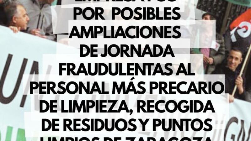 CGT denuncia a FCC por posibles ampliaciones de jornada fraudulentas al personal más precario de limpieza, recogida y puntos limpios