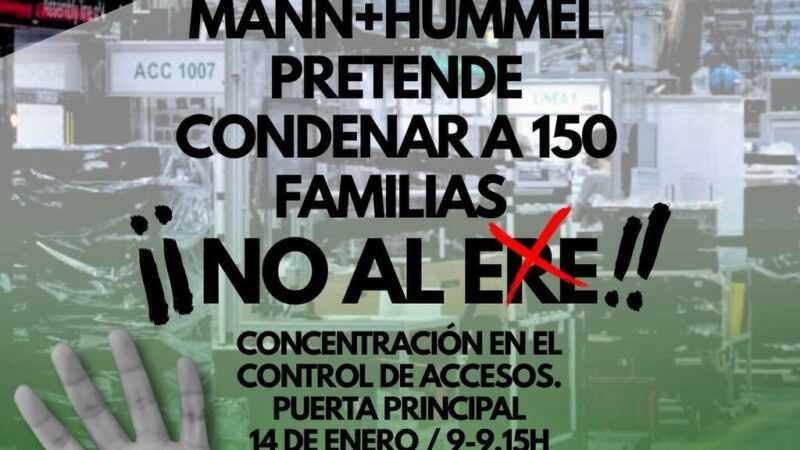 Concentración contra el ERE de 150 personas en Mann+Hummel