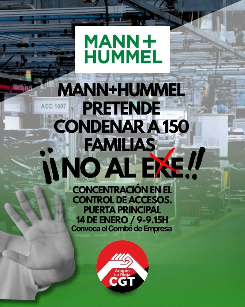 Concentración contra el ERE de 150 personas en Mann+Hummel