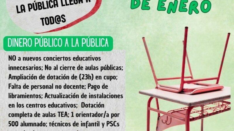 CGT convoca huelga educativa los días 20, 21 y 22 de enero