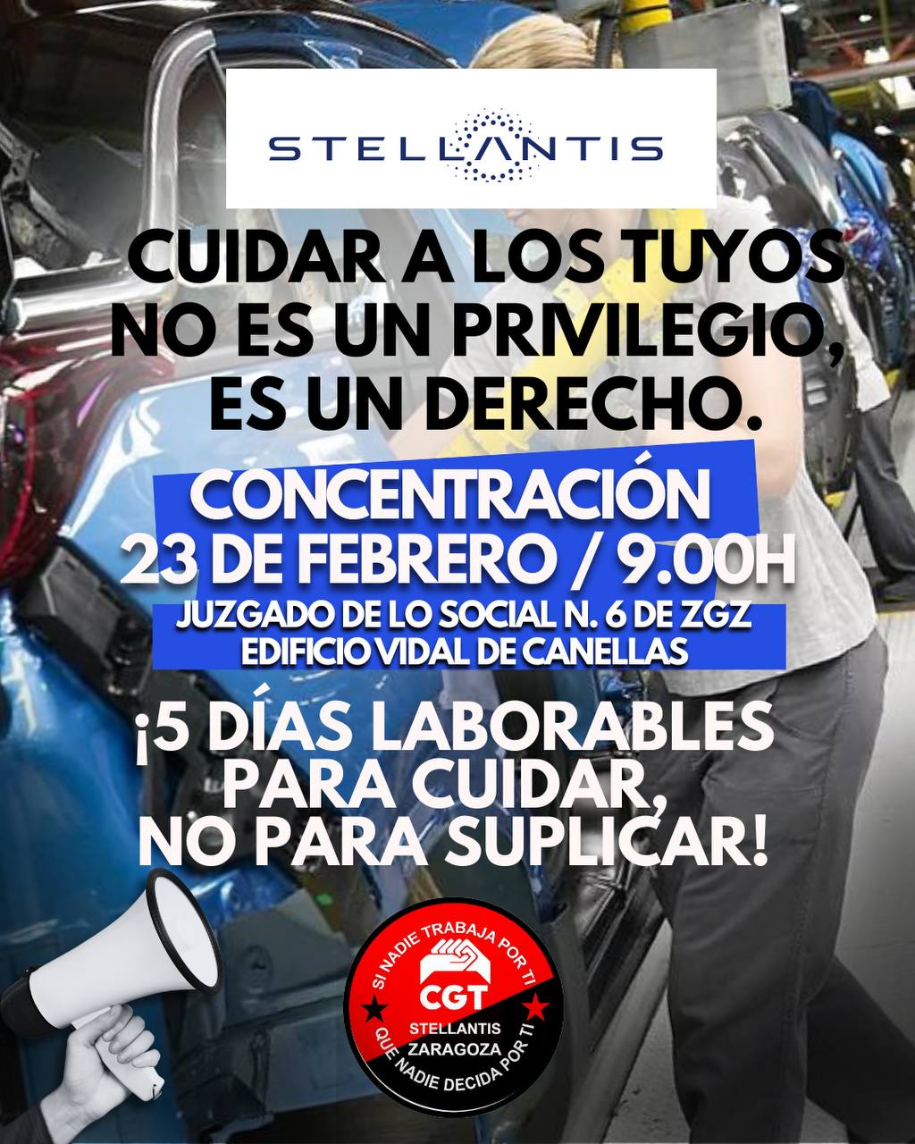 La plantilla de Stellantis se moviliza ante el juicio por el conflicto de permisos retribuidos 