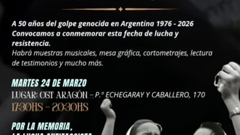 2do Encuentro Cultural por la Verdad, la Memoria y la Justicia en Zaragoza