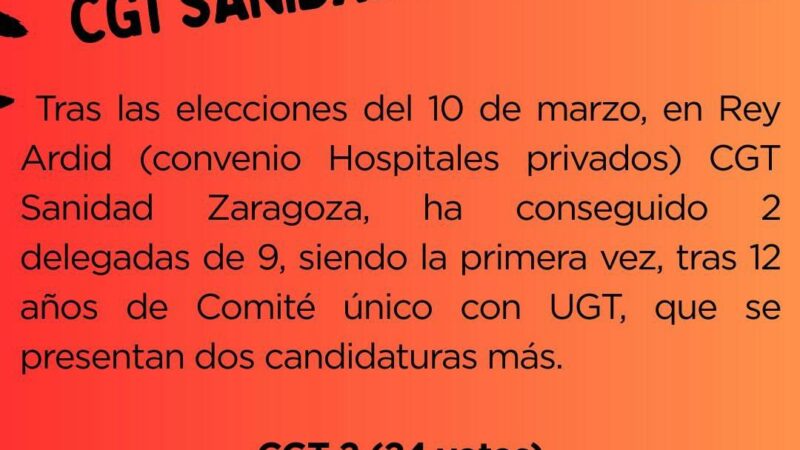 CGT entra en el Comité de Rey Ardid