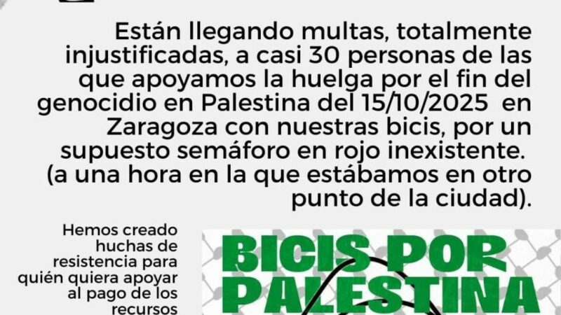 Multadas por apoyar la huelga de CGT contra el genocidio palestino