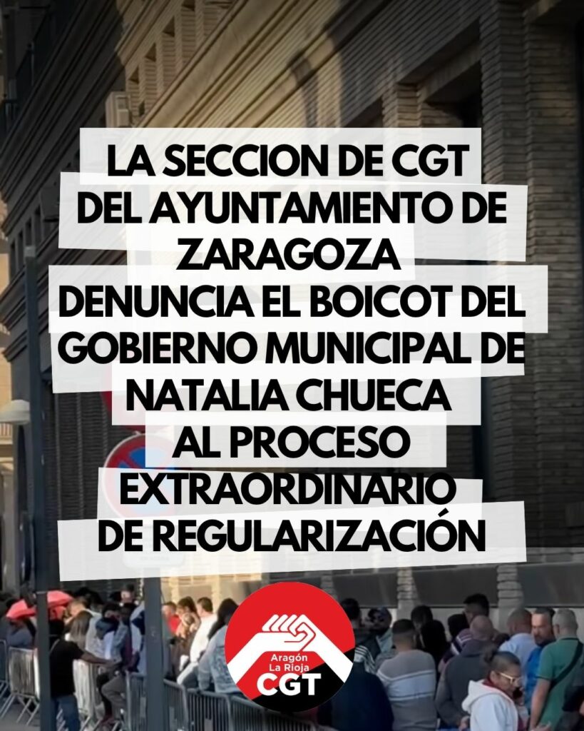 CGT denuncia el boicot al proceso de Regularización Extraordinaria del Gobierno de Natalia Chueca