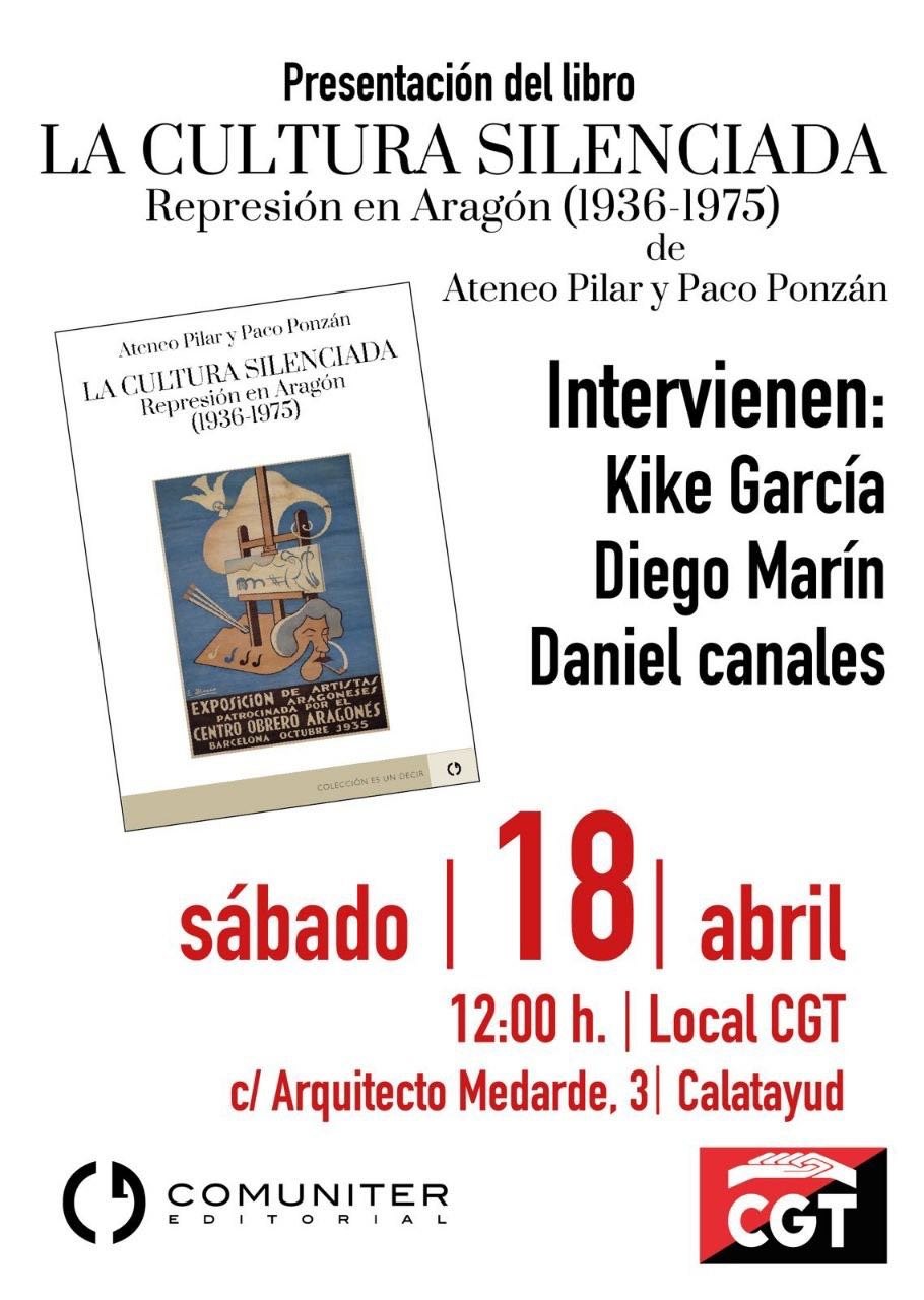 Presentación en Calatayud del libro, “La cultura silenciada. Represión en Aragón (1936-1975)»