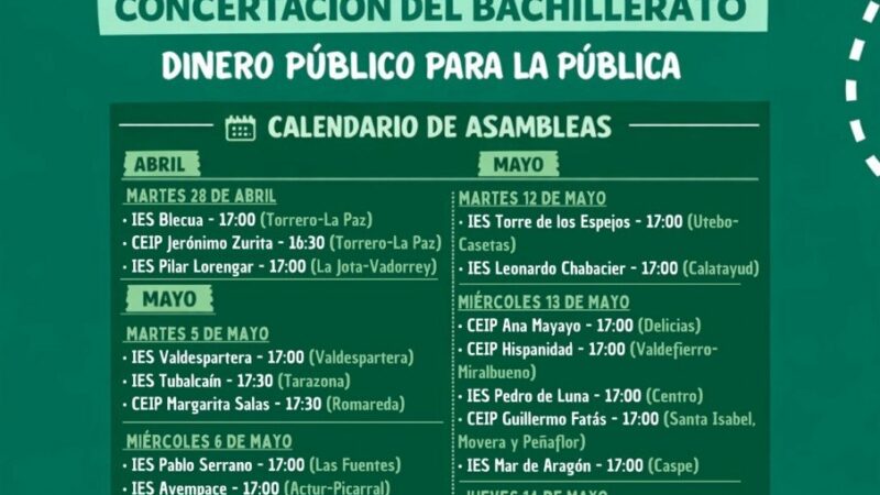 Todas a la huelga en Educación los días 19 y 20 de mayo